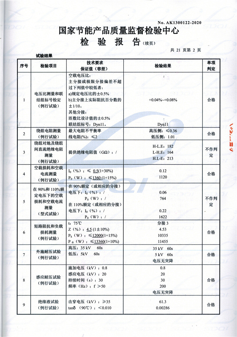 高低压试验报告-S11-1250连州连州连州油浸式变压器-2.jpg
